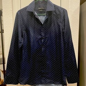 Silverstone Modern Fit men’s blue button down dress shirt - SZ M Luxury Boss